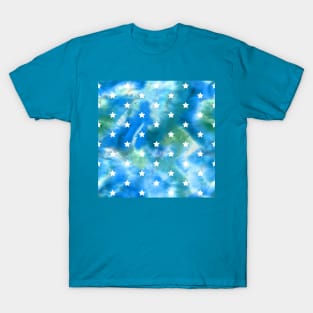 Blue Tie-Dye and Stars T-Shirt